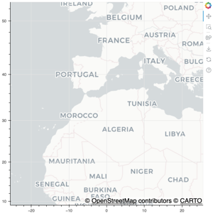 Thumbnail link to the examples/topics/geo/tile_source.py example shows basic map plot using a tile source provider.