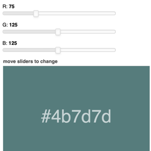 Thumbnail link to the examples/interaction/js_callbacks/color_sliders.py example shows a layout with RGB sliders on the left to control a plot on the right. A colorbar with hover tool is underneath.