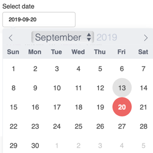 Thumbnail link to the examples/interaction/widgets/date_picker.py example shows a simple example of a widget for selecting dates and date ranges.