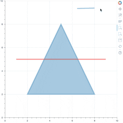 Animation showing polygon draw, select and delete actions